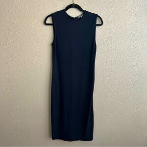 Vince navy fitted sleeveless pencil‎ midi dress